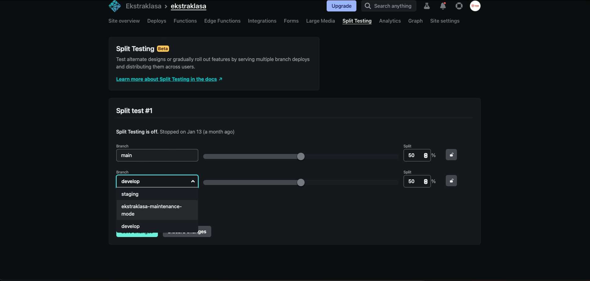 Screenshot of: Click "wicket-maintenance-mode"