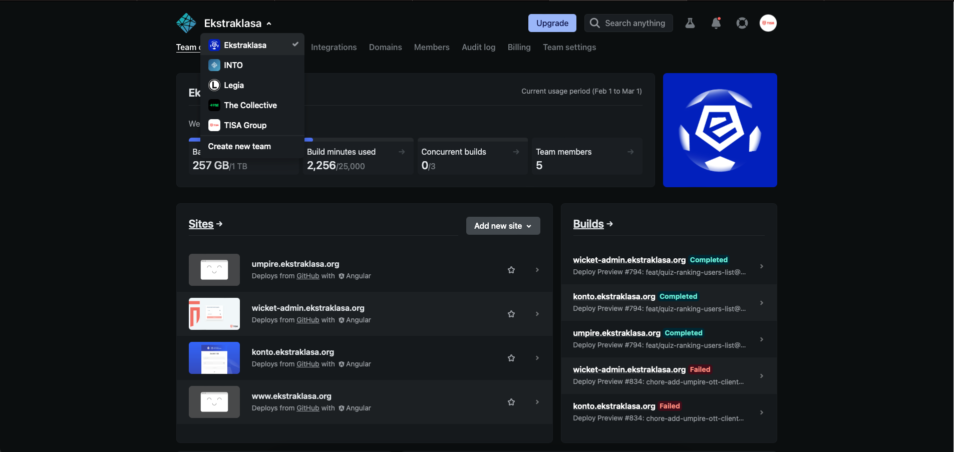Screenshot of: Choose the client you wish to run migrations for.