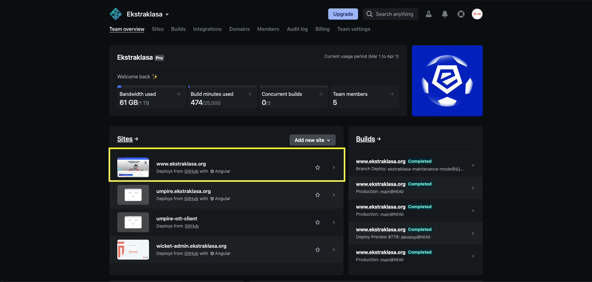 Screenshot of: Find and click the wicket project.