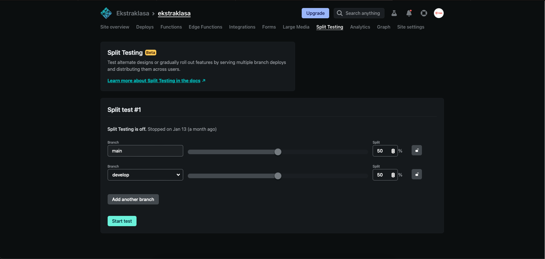 Screenshot of: Click "Add another branch"