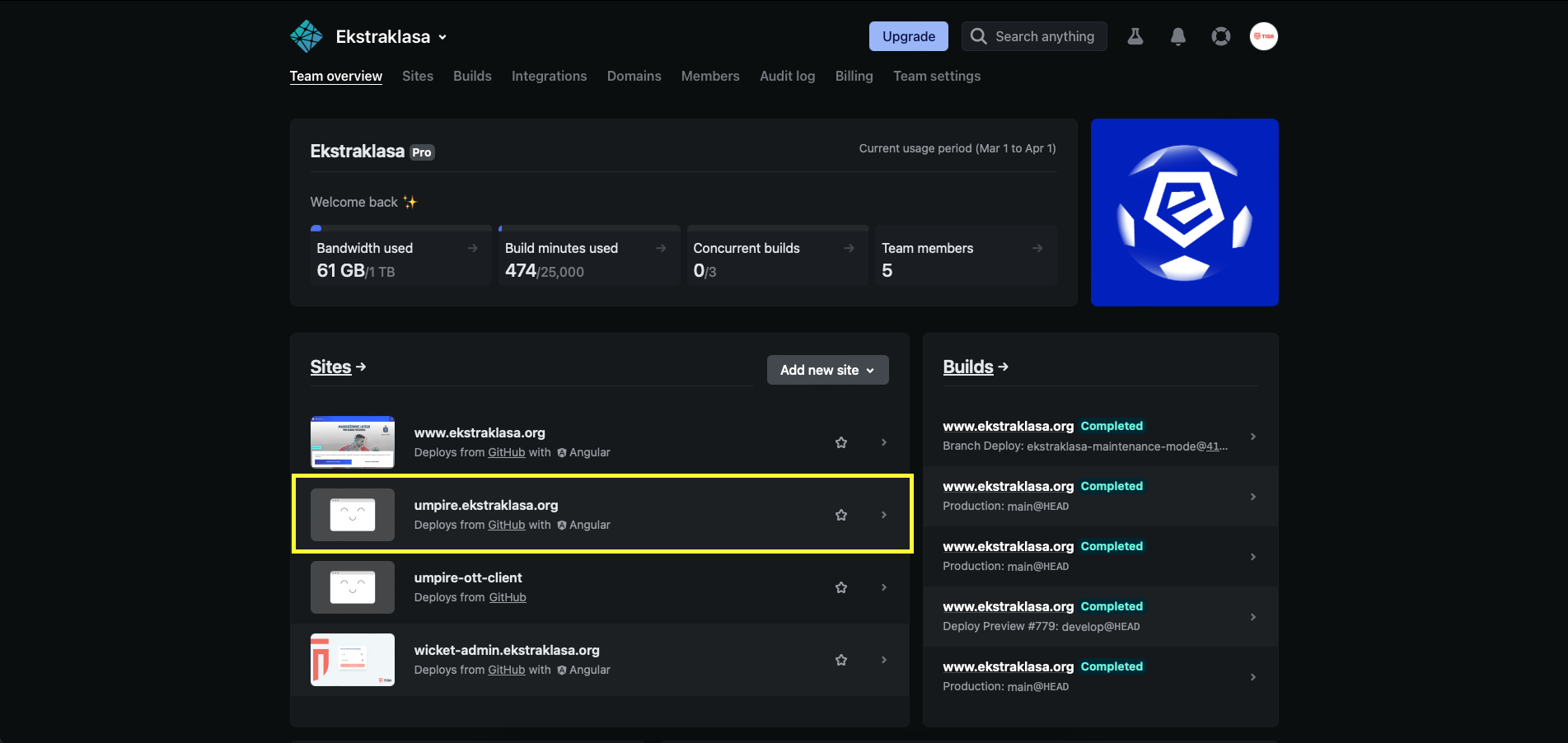 Screenshot of: Find and click the wicket project.