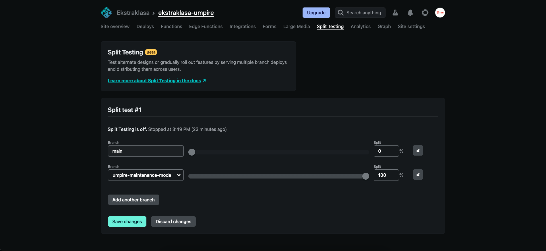 Screenshot of: Click "Save changes"